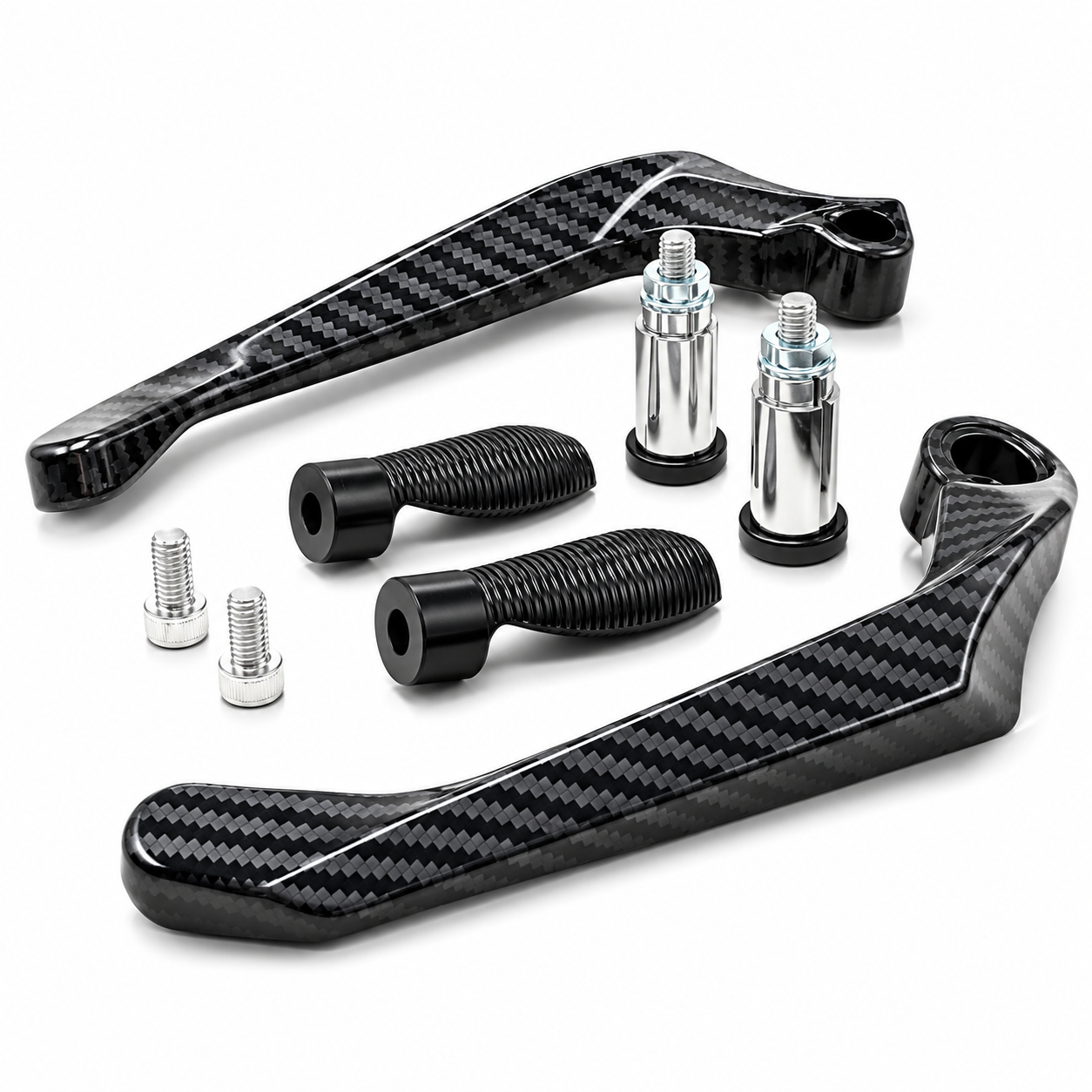 ELTRON TURBO Universal Handlebar Brake Clutch Lever Hand Guard Protector for Motorcycle, Motorbike, Grey, Coated 7/8in 22mm CNC Aluminum